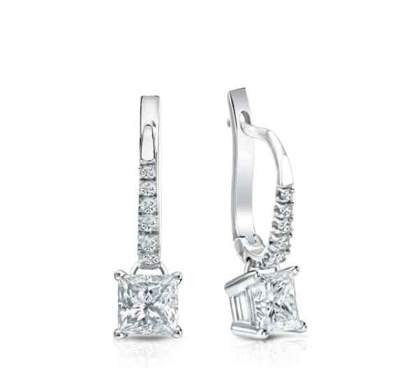 Princess Drops | Princess Cut | Pavé Setting 1.5 mm | White Gold