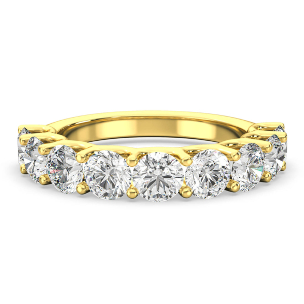 Half Eternity Band | 2 carats | Round Cut | Yellow Gold