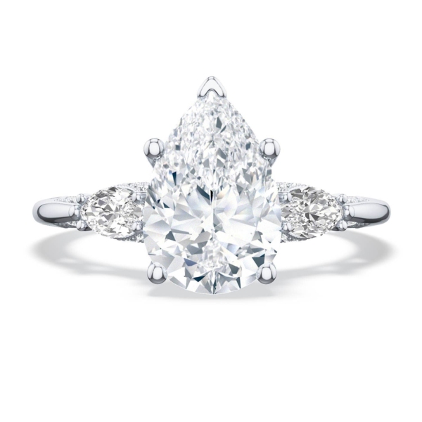 Medici Tatiana Pear Cut Engagement Ring | Pear & Marquise Cut | White Gold