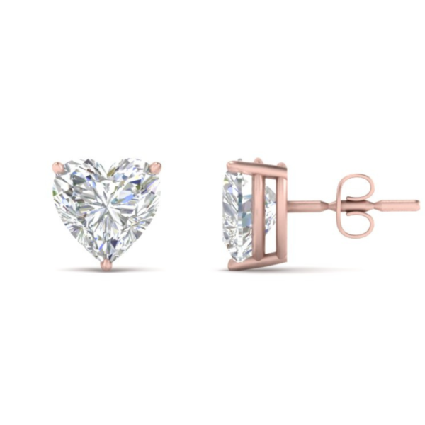 Medici Passione | Heart Studs Earrings | White Gold - Image 2