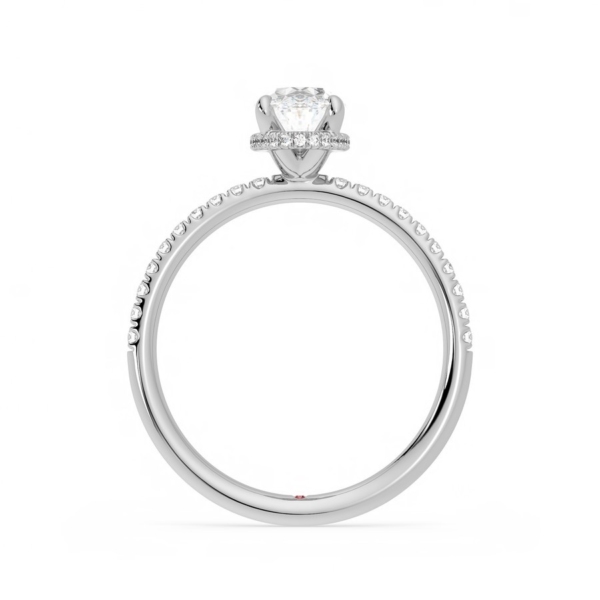 The Donatella Ring | Oval Cut | Pavé & prongs 1.5 mm | White Gold - Image 2