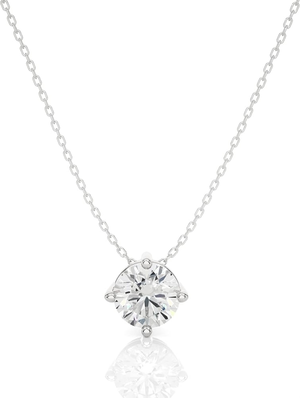 Medici Stud Necklace | 4 Prongs setting | White Gold