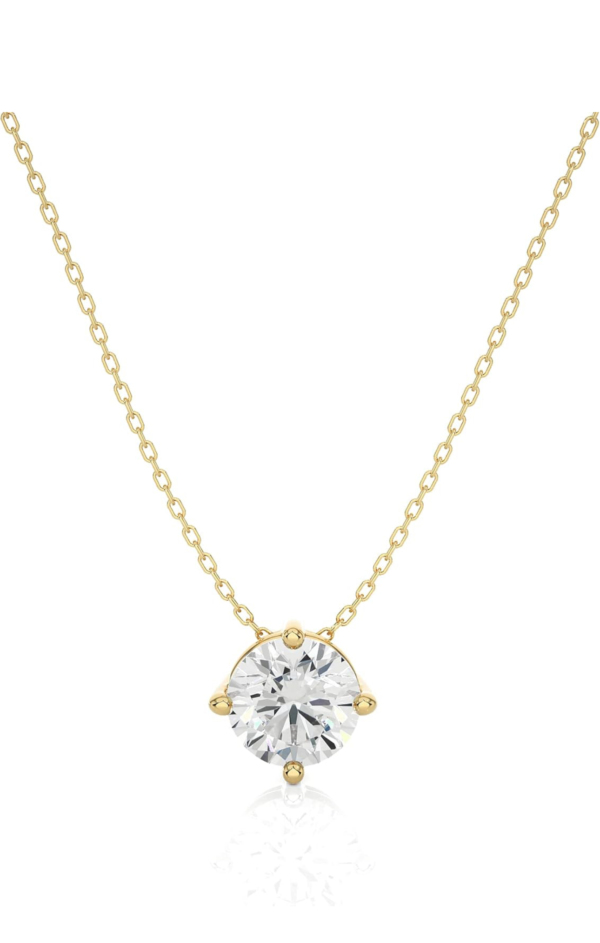 Medici Stud Necklace | 4 Prongs setting | Yellow Gold