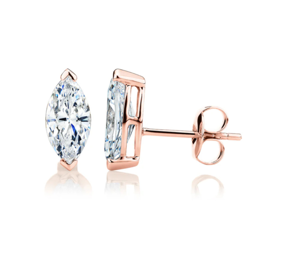 Medici Marquise Cut Stud Earrings | Moissanite 0.6 carat | Rose Gold