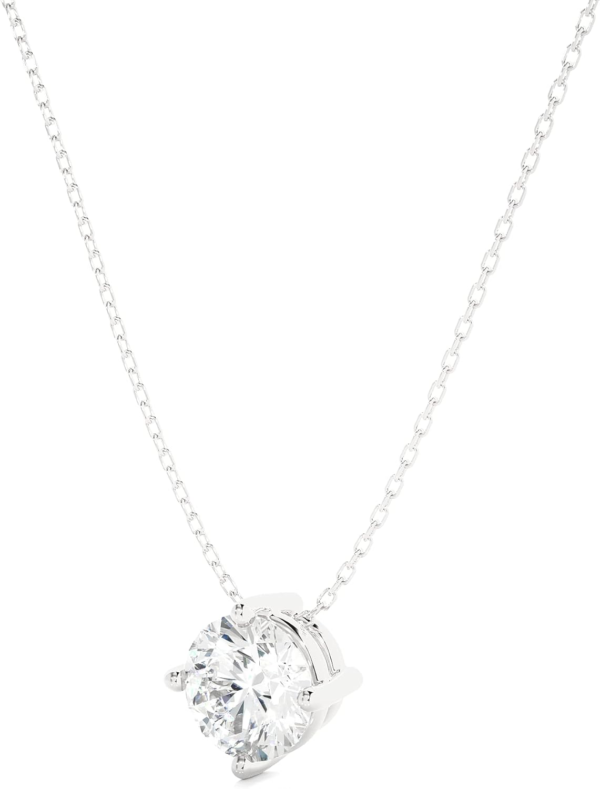 Medici Stud Necklace | 4 Prongs setting | White Gold - Image 4