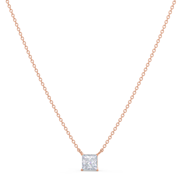 Medici Principessa Necklace | Princess Cut Stud Necklace | Yellow Gold - Image 3