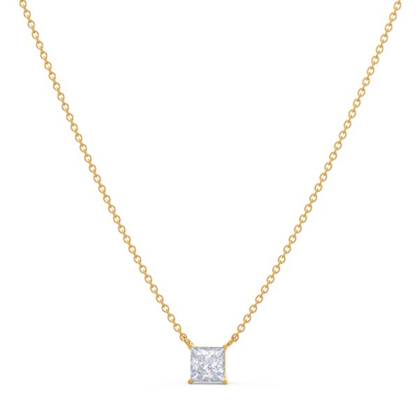 Medici Principessa Necklace | Princess Cut Stud Necklace | White Gold - Image 3