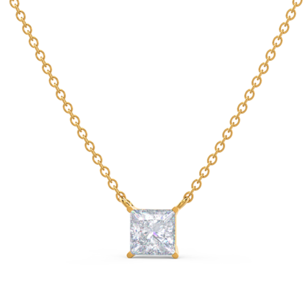 Medici Principessa Necklace | Princess Cut Stud Necklace | Yellow Gold