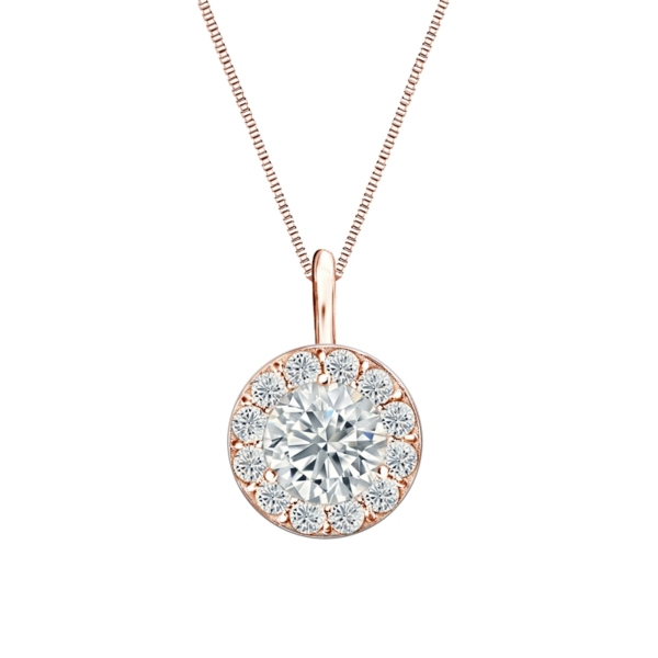 Medici Halo Necklace | Round Cut |  White Gold - Image 3