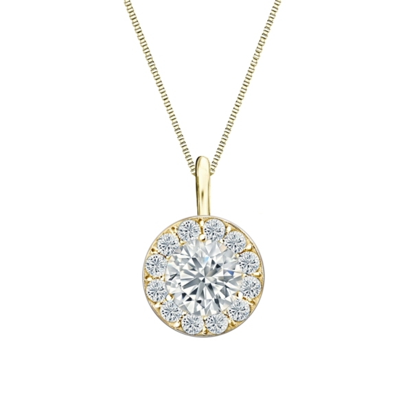 Medici Halo Necklace | Round Cut |  White Gold - Image 2