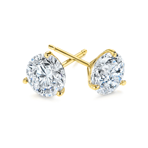 Medici Triluce Earring Studs | 3 Prongs setting | White Gold - Image 2