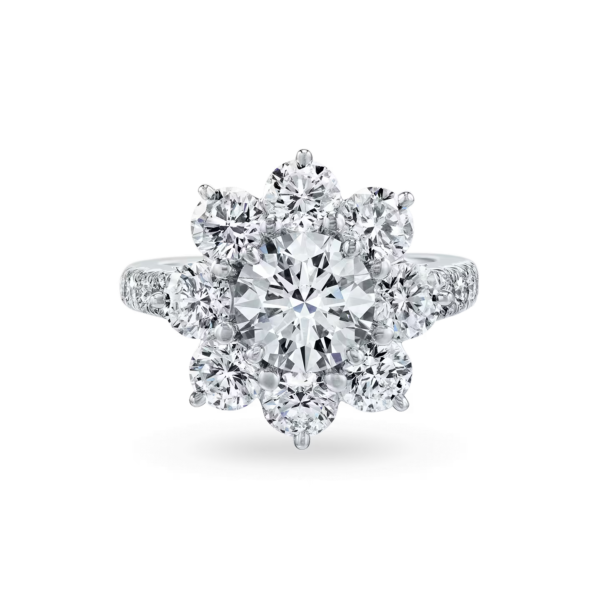 Marguerite Blossom Ring | Round Cut | White Gold - Image 2