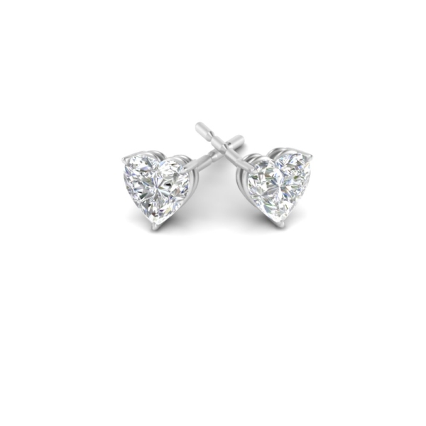 Medici Passione | Heart Studs Earrings | White Gold - Image 4