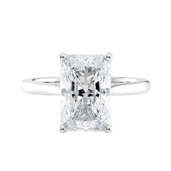 White Gold Contessa Solitaire Radiant cut Premium Moissanite from Medici