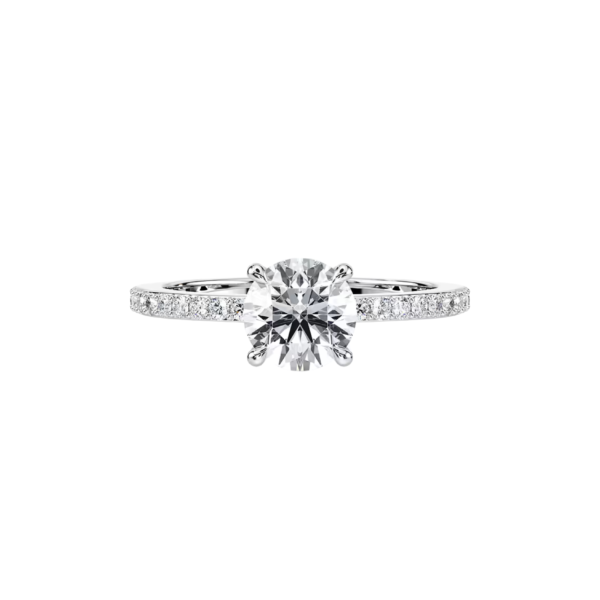 Classic 4-Prong Elevated Solitaire Ring | Round Cut | 4 Prongs | White Gold